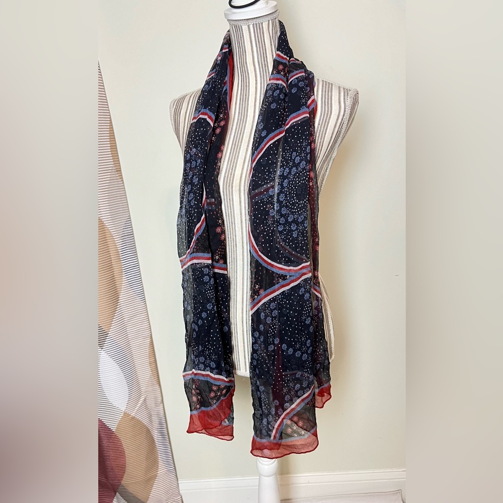 Silk Evening Scarf Long Chiffon Italy - Picture 4 of 5